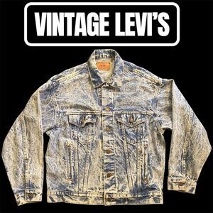 Vintage Levi’s Jacket Men’s M Blue Acid Wash Made In USA Denim Trucker Jacket